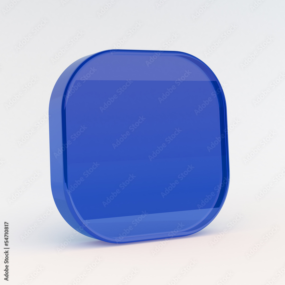 Blue button render on white isolated with clipping path Blue button render on white isolated with clipping path