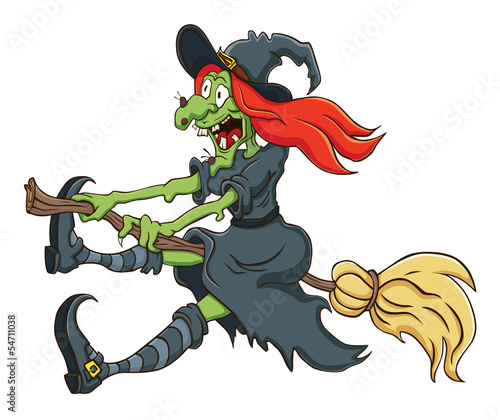 The witch flying