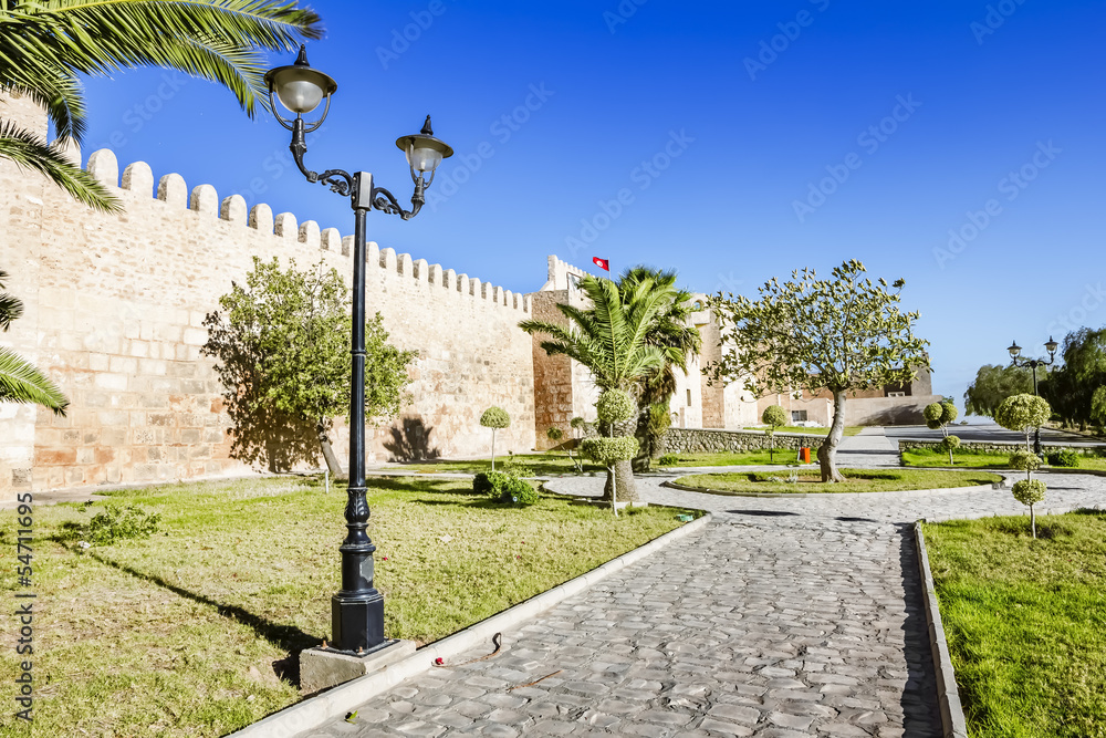 Look at the wall of the castle Kasbah in Sousse Tunisia. Museum