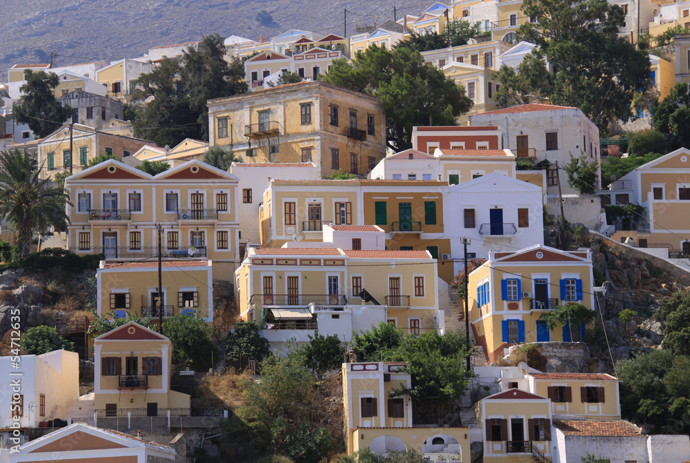 Old and Traditional Colorful Houses of Symi İsland Old and Traditional Colorful Houses of Symi İsland