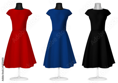 Classic women's plain dress template