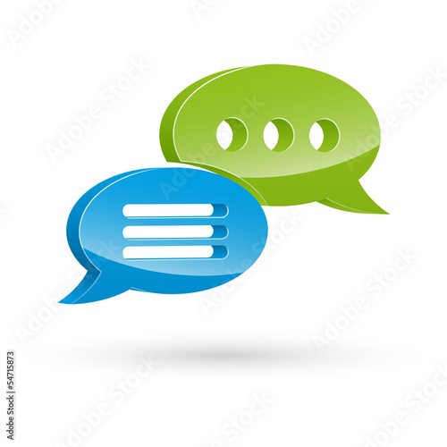 Blue Green Talk Icons 3D
