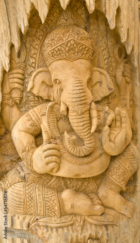 Wood carving of Ganesha