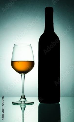 Bottle&wine glass