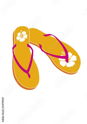 Flipflops orange Hawaiiblume
