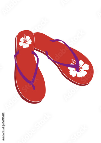 Flipflops rot Hawaiiblume