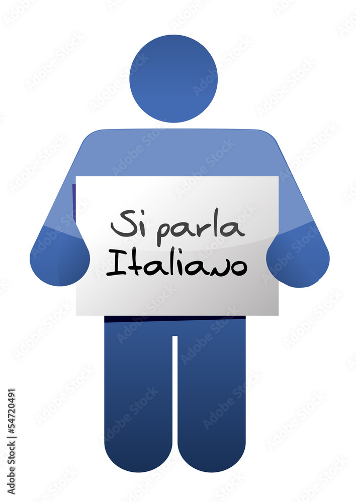 I speak Italian sign illustration design - obrazy, fototapety, plakaty 