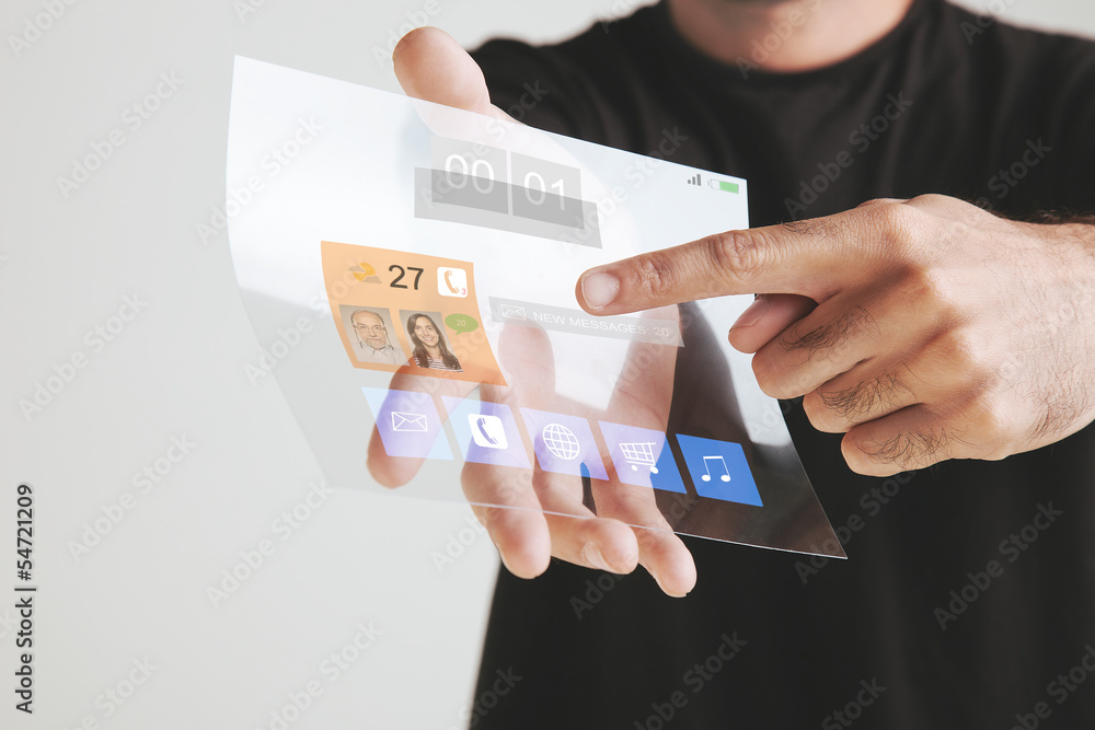 Transparent future tablet made of graphene Stock Photo | Adobe Stock