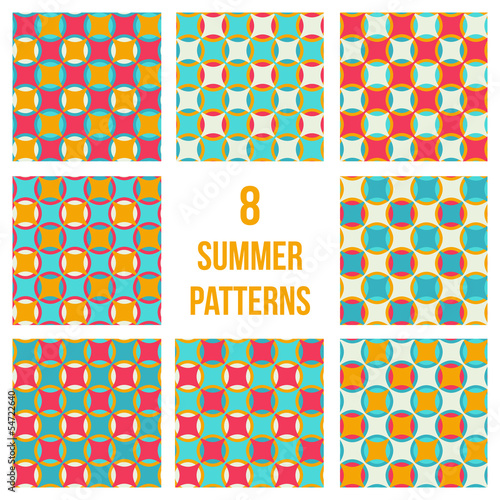 Set of eight seamless patterns