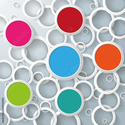 Infographic White Rings Colored Circles