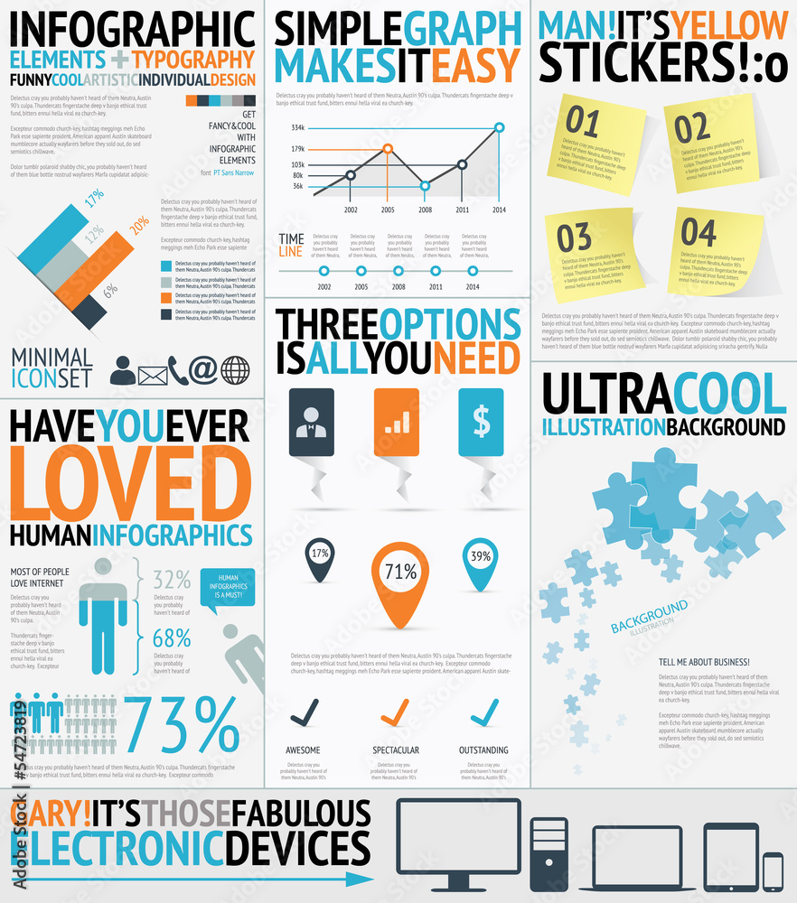 Infographic typography filled easy and fresh vector elements Infographic typography filled easy and fresh vector elements