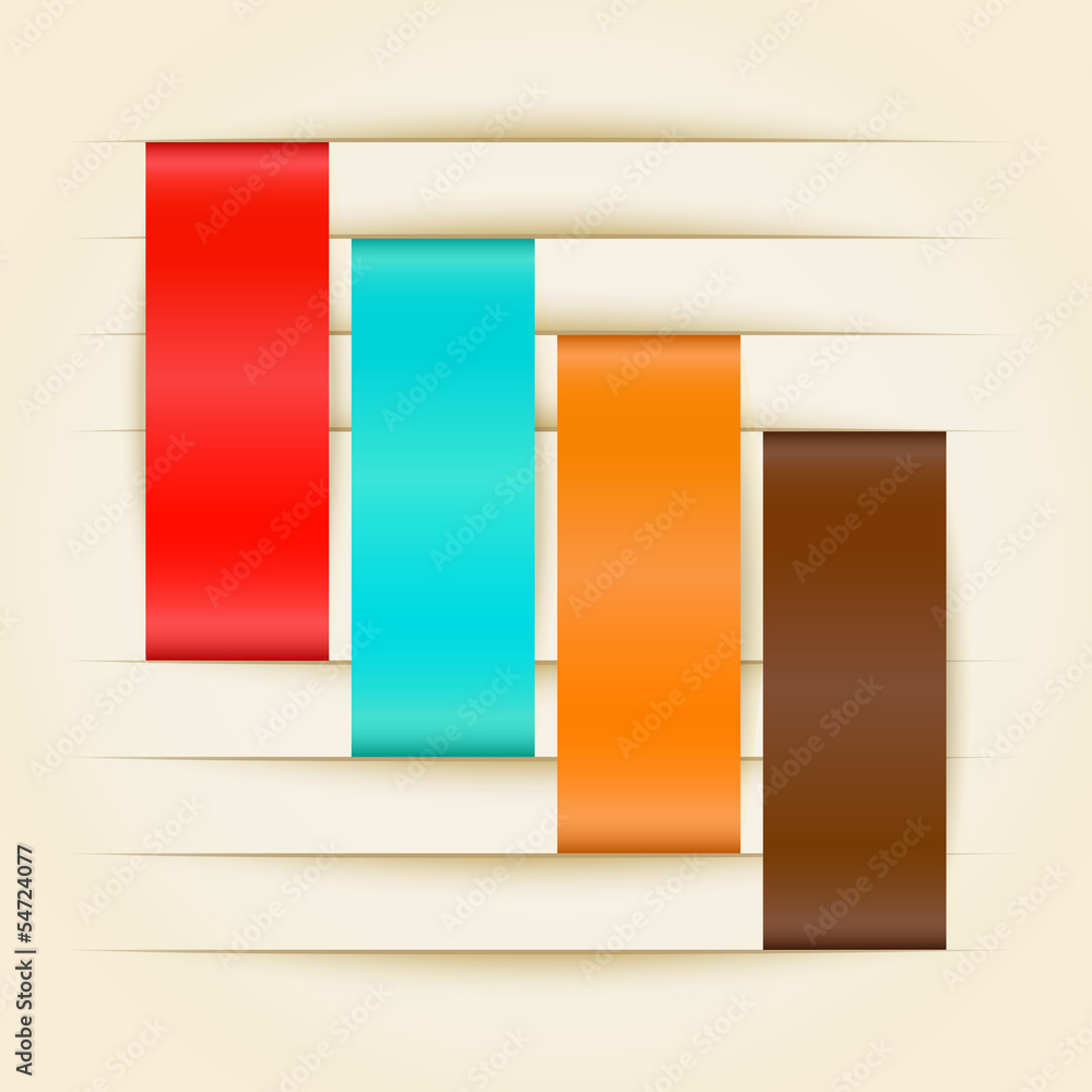 Color paper stripes inserted in paper cut Color paper stripes inserted in paper cut