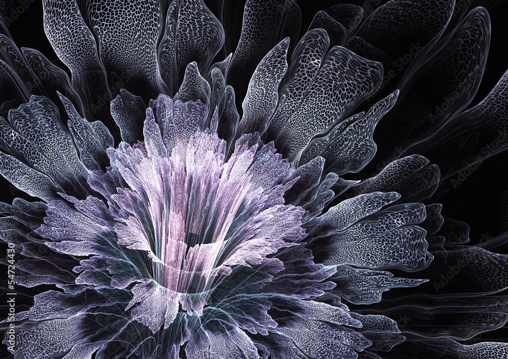 Obraz premium Niebieski futurystyczny kwiat