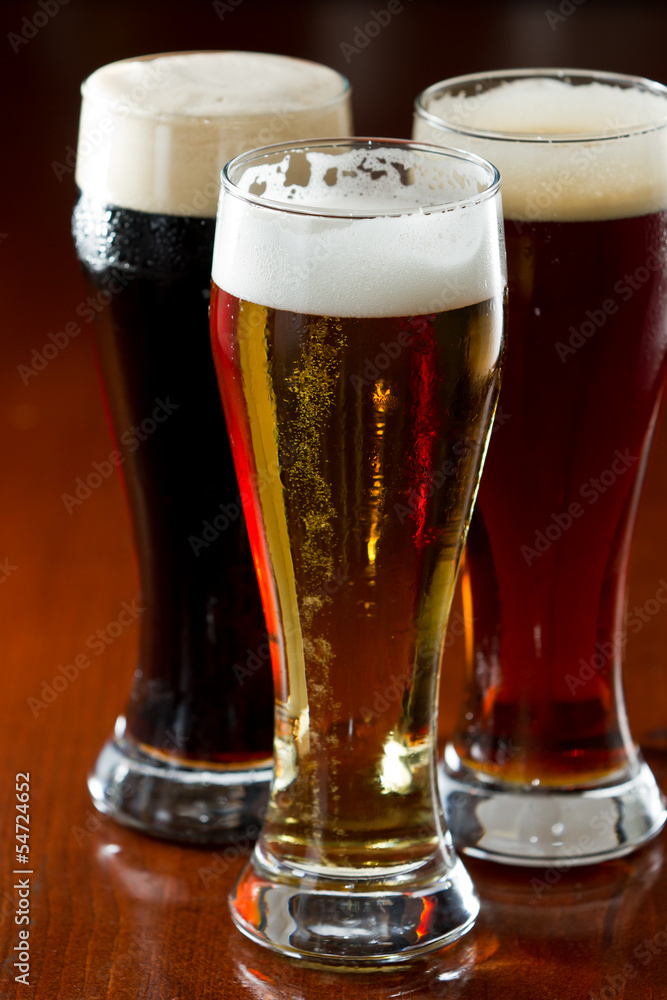 dark, red and light beer dark, red and light beer