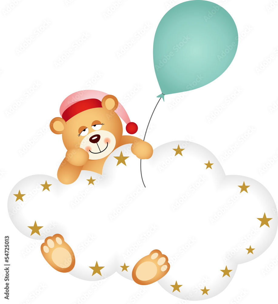 Fototapeta premium Teddy Bear Sleepy Cloud