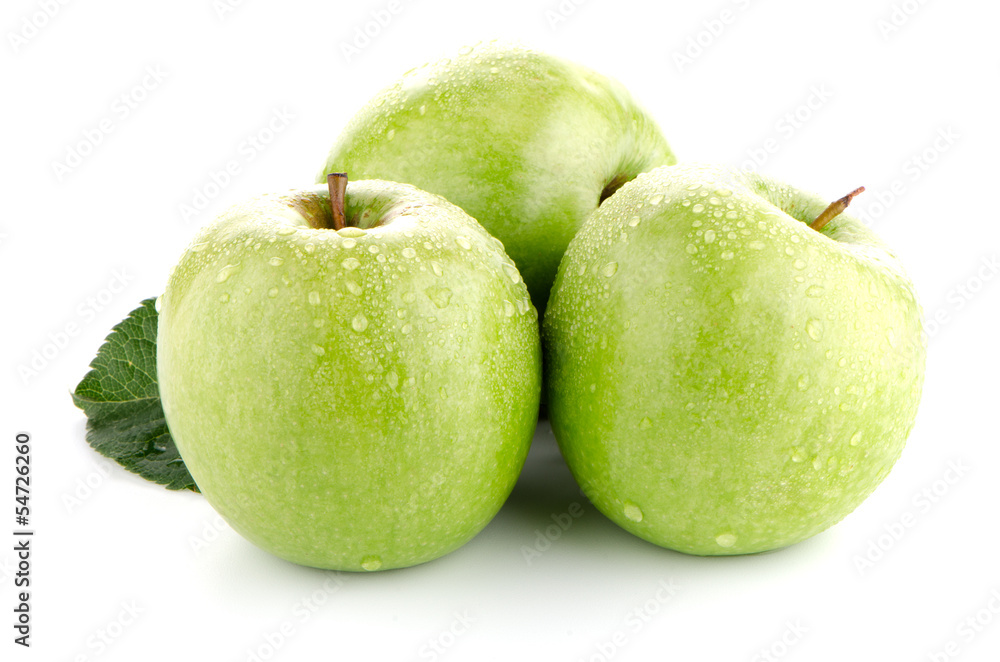 Three fresh green apples Three fresh green apples