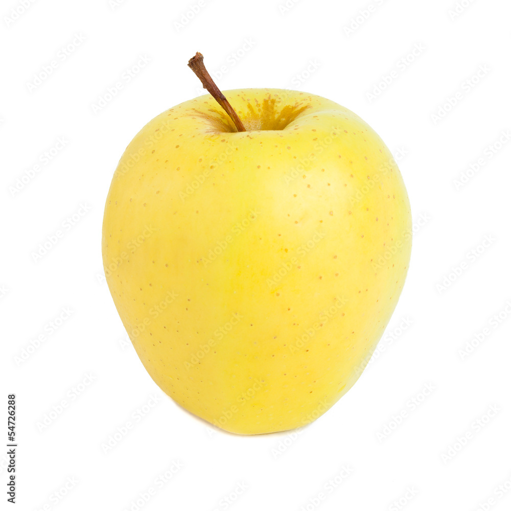 gelber Apfel vor weißem Hintergrund gelber Apfel vor weißem Hintergrund