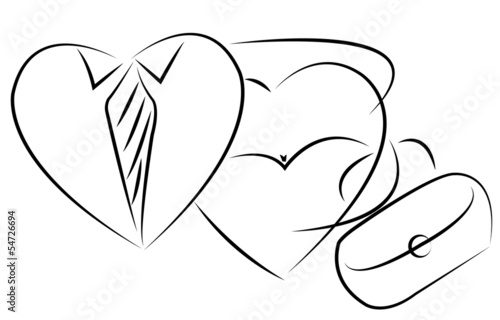 mr. and mrs. heart, icon vector