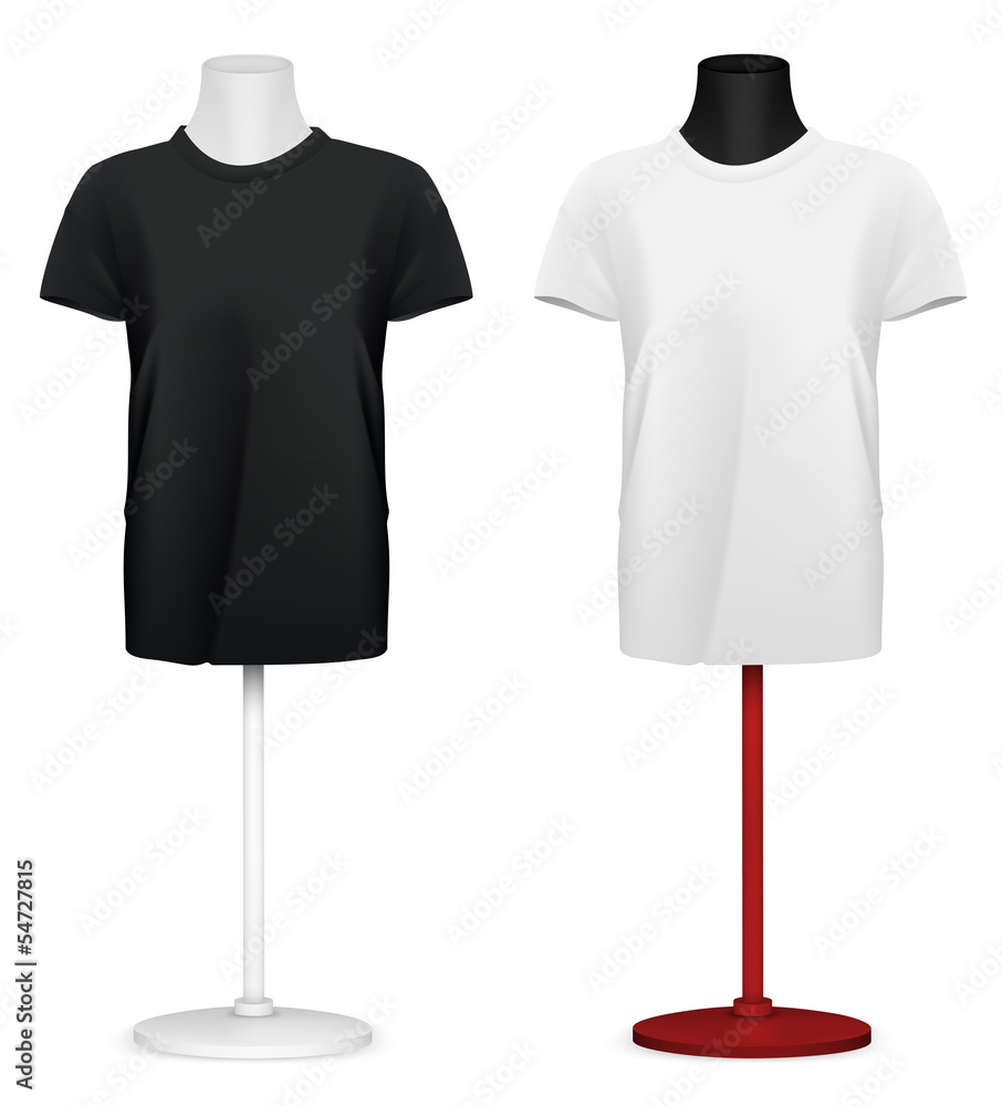 Plain t-shirt on mannequin torso template Stock Vector | Adobe Stock