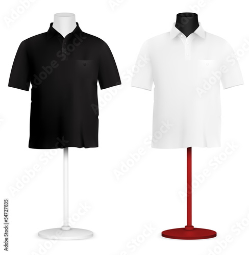 Plain polo shirt on mannequin torso template.