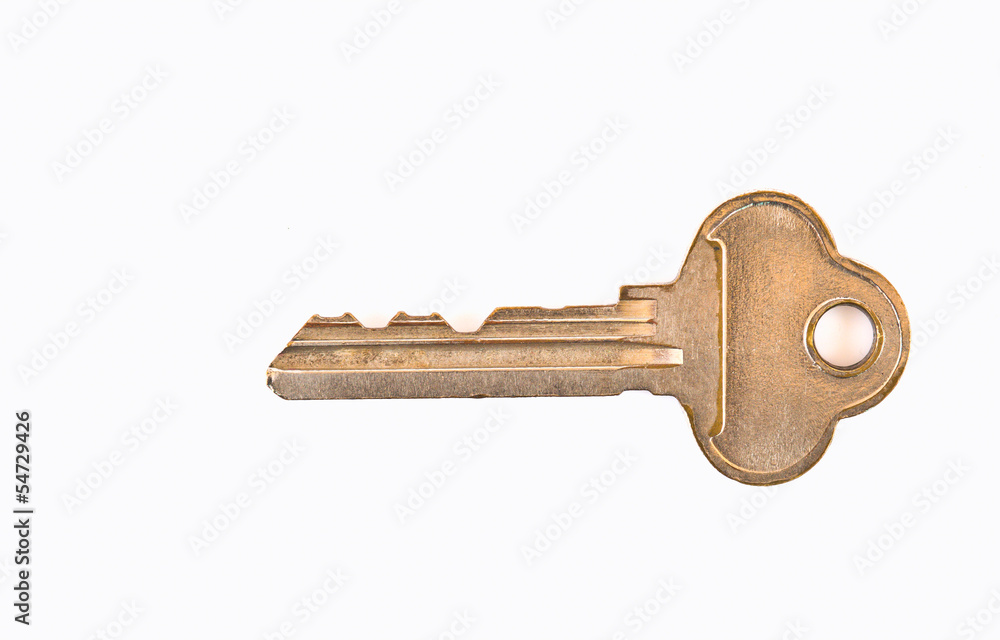 old key on white background old key on white background