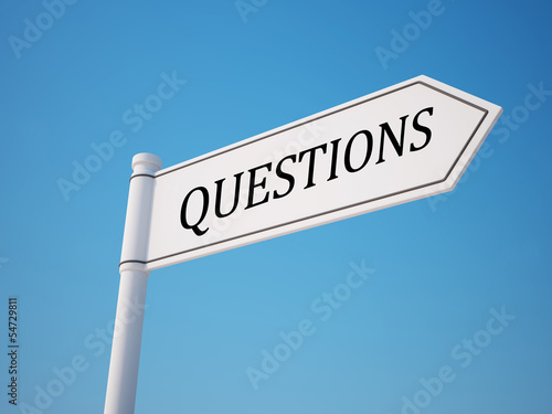 Questions Signpost with Clipping Path