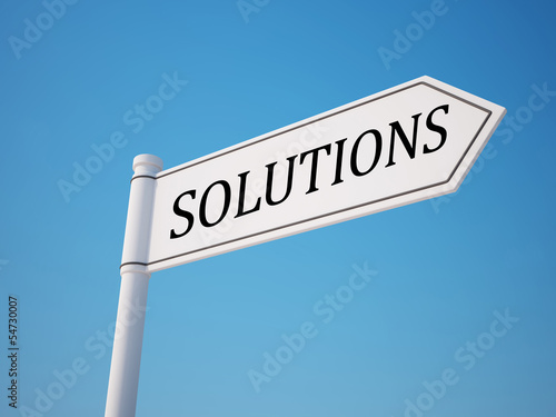 Solutions Signpost with Clipping Path