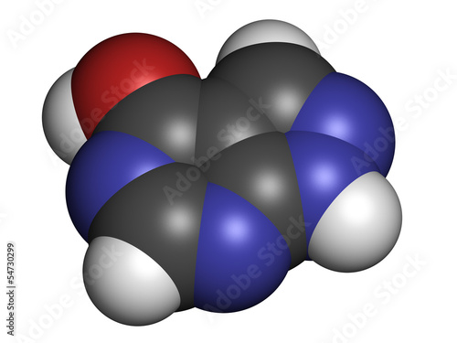 Allopurinol gout drug, chemical structure. photo