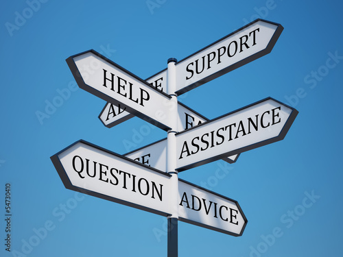 Questions Signpost with Clipping Path
