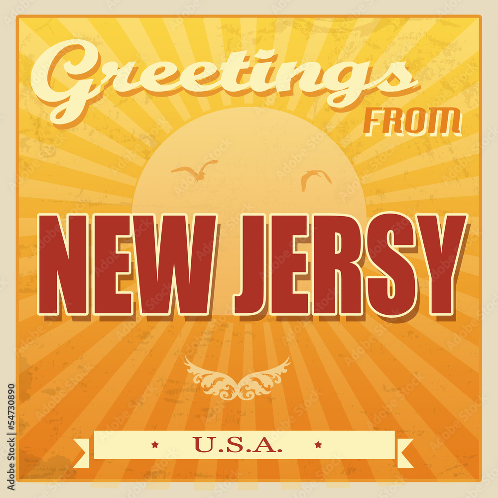 Vintage New Jersy, USA poster