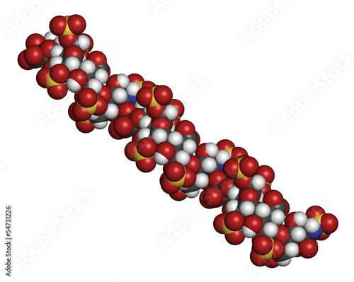 Heparin anticoagulant drug, chemical structure. photo