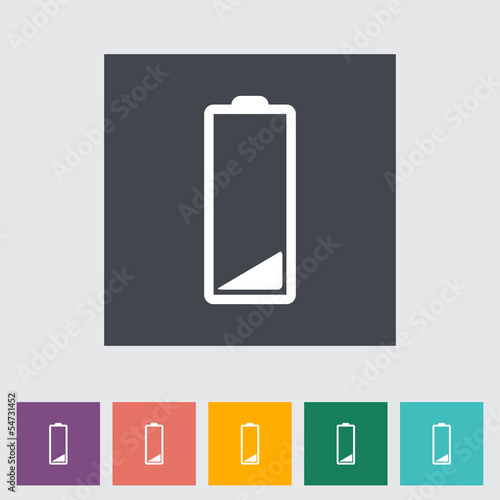 Free Download Charging the battery, flat single icon. - GFXLoad