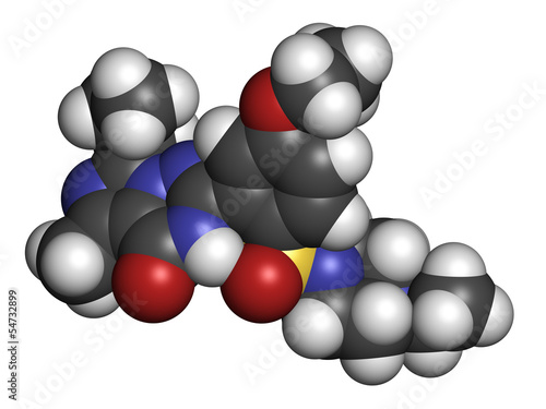 Vardenafil erectile dysfunction drug, chemical structure. photo