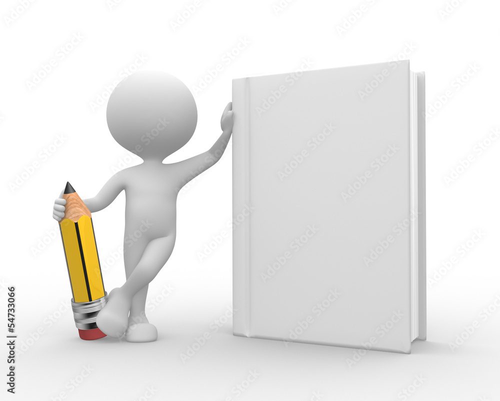Fototapeta premium White book and a pencil