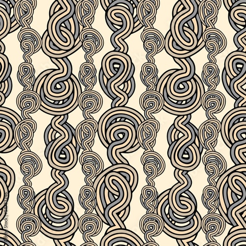 Rope tangled seamless pattern