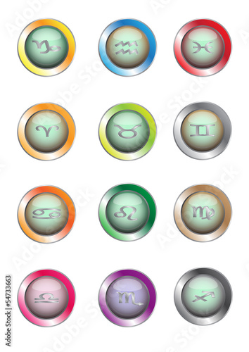 Set of zodiac icon vector