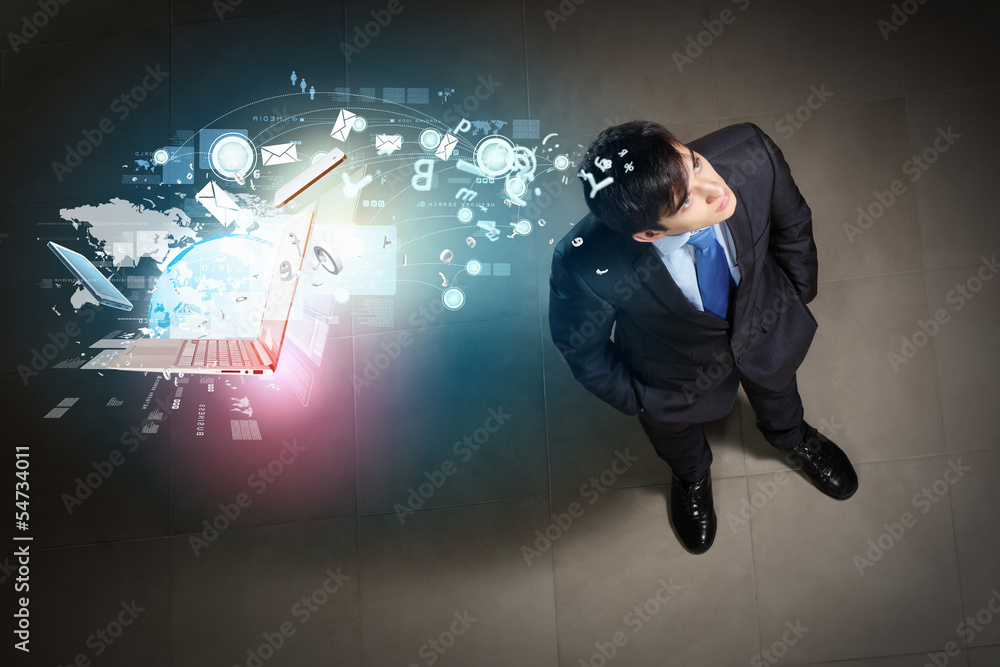 Image of businessman top view Image of businessman top view
