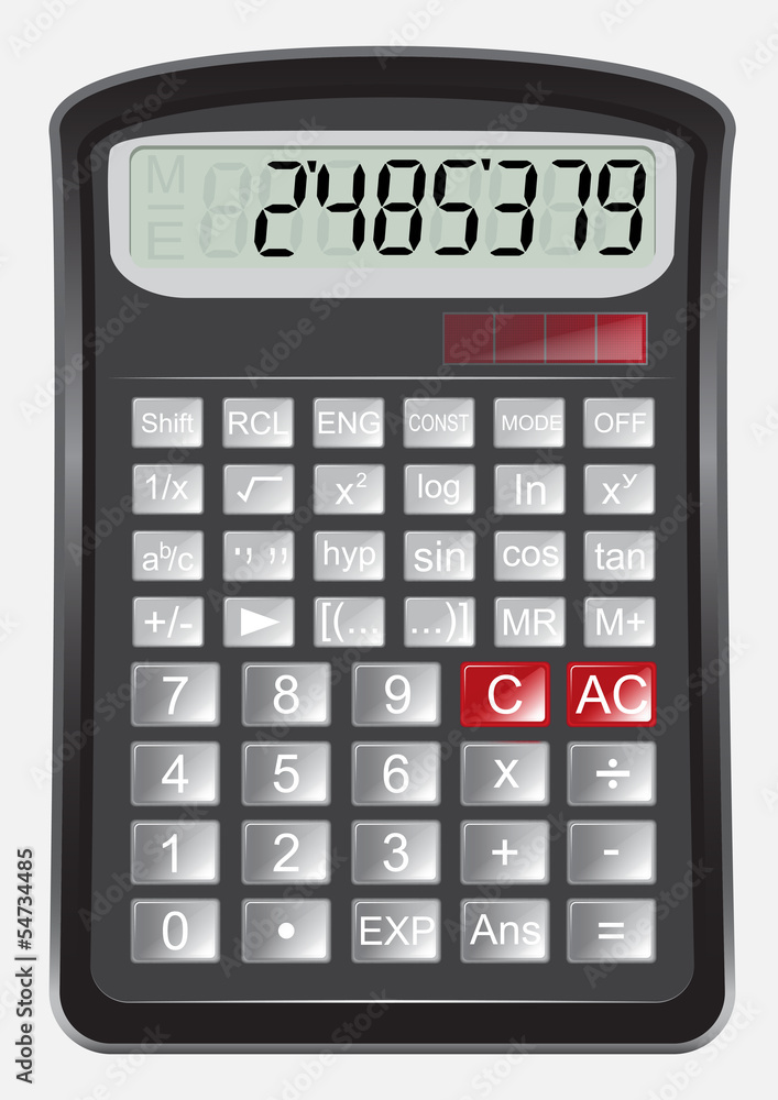 Calculator vector, eps.10, Use the calculator to calculate the n Calculator vector, eps.10, Use the calculator to calculate the n