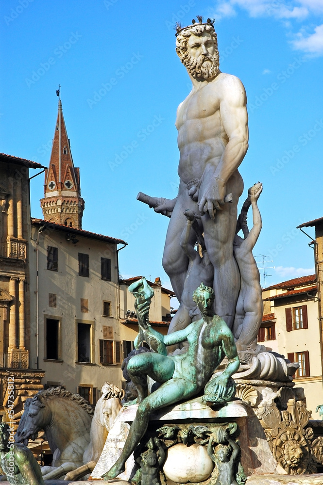 Neptune fountain in Florence, Italy
