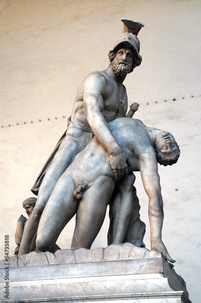 Naklejka premium Menelaus supporting the body of Patroclus. Florence, Italy