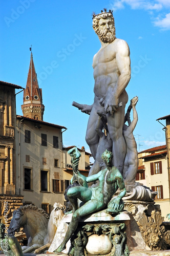 Neptune fountain in Florence, Italy photo