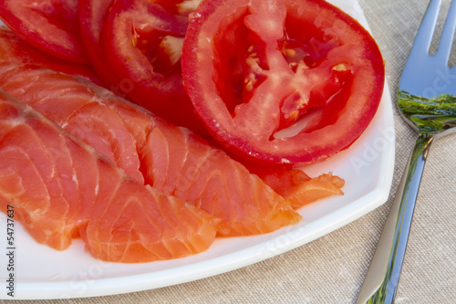 Red fish and tomatoes