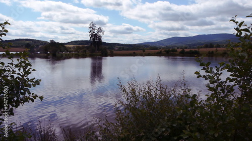 Lake and mountains in the Morvan, France photo