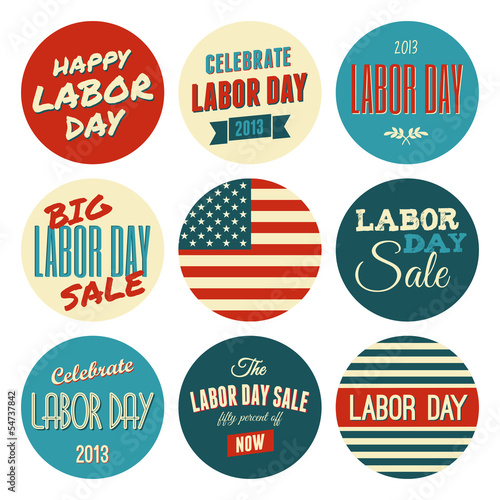 American Labor Day Sickers Collection