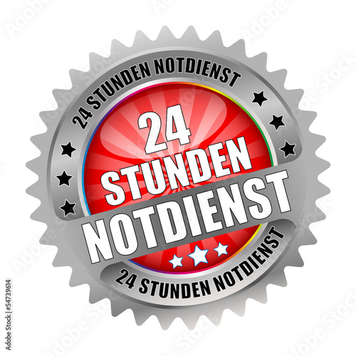 Bügel Button Kranz 24 Stunden Notdienst rot