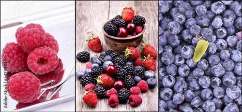 tasty summer fruits on a wooden table