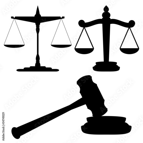 Scales of justice and gavel