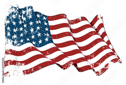 US Flag WWI-WWII (48 stars) Grunge