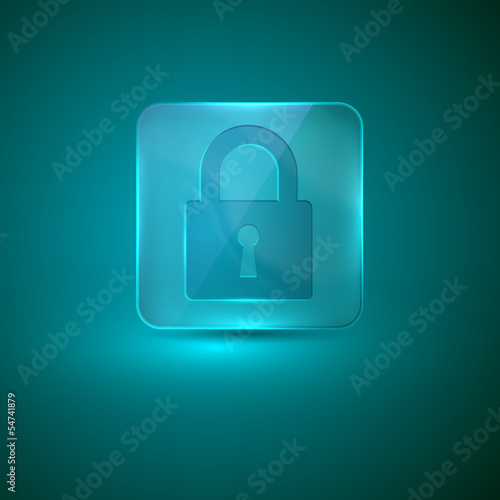 glass icon with lock sign
