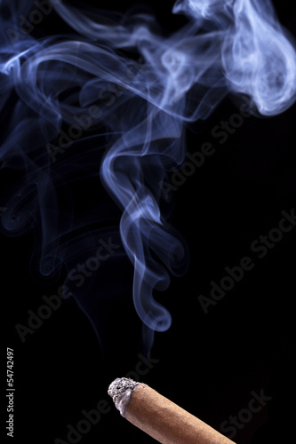 Abstract cigar smoke on black